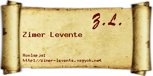 Zimer Levente névjegykártya